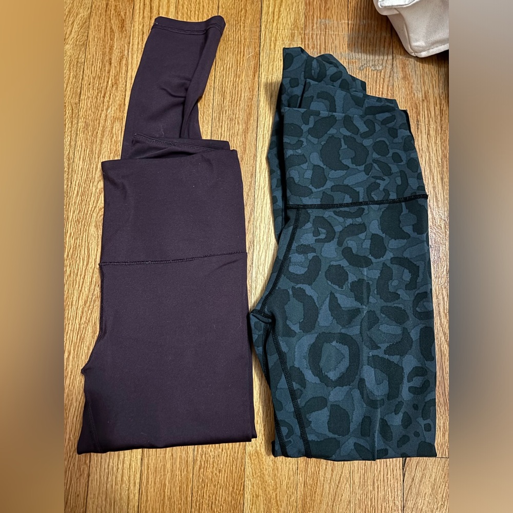 A lot of two high waisted athletic leggings